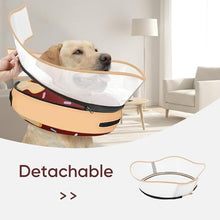 Load image into Gallery viewer, Supet Raised Inflatable Dog Cone After Surgery - Adjustable Recovery Donut Collar with Removable Shield to Stop Licking Wounds & Protect Stitches - Soft Dog Cone Alternative for Large Dogs (Brown,L)