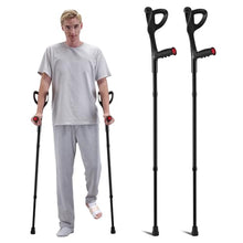 Load image into Gallery viewer, VEVOR Forearm Crutches for Adults, Folding Walking Forearm Crutches with 10-Level Adjustable Height, 1 Pair 350LBS