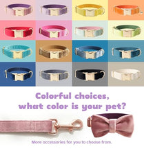 Load image into Gallery viewer, Dog Collar Personalized with Name Engraved - Light Gold Quick Release Buckle, Soft Velvet Lined, Comfortable Gift for Small, Medium, Large Dogs