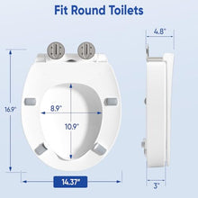 Load image into Gallery viewer, 3 Inch High Elevated Toilet Seat for Seniors, Soft Close, Easy Install & Clean (Round)