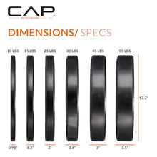 Load image into Gallery viewer, CAP Barbell 370 lb Elite Olympic Weight Set with 7ft Chrome Barbell & Black Bumper Plates