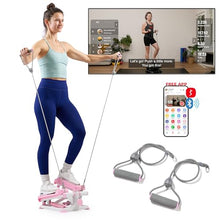 Load image into Gallery viewer, Sunny Health & Fitness Total Body 2-in-1 Stepper Machine, Total Body Workout, Adjustable Hydraulic, Resistance Bands, Non-Slip Pedals w Optional Free SunnyFit App Enhanced Bluetooth Connectivity