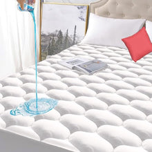 Load image into Gallery viewer, King Size Quilted Fitted Waterproof Mattress Pad, Premium Hollow Material Filling Mattress Protector, Breathable, Quiet, Cooling, Machine-Washable Mattress Cover with 21” Deep Pocket