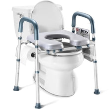 Load image into Gallery viewer, Toilet Seat Risers For Seniors Width and Height Adjustable Raised Toilet Seat With handles for Elderly