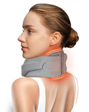 Load image into Gallery viewer, BETOVIN Heated Neck Brace Cervical Collar - Neck Support Brace with Heating Pad, Soft Foam Wraps Keep Vertebrae Stable and Aligned for Relief of Cervical Spine Pressure for Women & Men (L Size) Grey