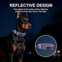 Load image into Gallery viewer, 2026 Upgrade Dog Collar with IPX8 Waterproof AirTag Holder,Military Tactical Comfortable Control Handle and Ultra-Durable Metal Buckle/Night Reflective,GPS Collar for Medium to Large Dog(Purple/M)