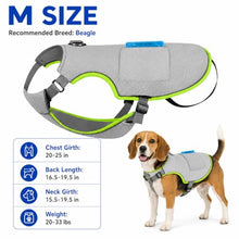 Load image into Gallery viewer, Dog Cooling Vest, Reflective Adjustable Cooling Harness, Ice Pack Pocket, Leash Ring Breathable Summer Vest Hot Weather Outdoor Walks (Grey, M)