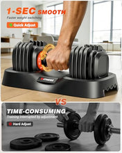 Load image into Gallery viewer, Rendpas Adjustable Dumbbells Set of 2, 1-Sec Adjustable Weights Dumbbells Set, 10 in 1 Dumbbell Set with Anti-Slip Texture Handle, Weight Set For Home Gym Suit both Men and Women