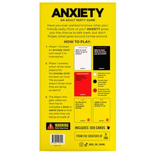 Load image into Gallery viewer, Viral Studios Anxiety - The Savage Party Card Game for Accusations, Dares & Horrible Honesty – 500 Cards, Ages 17+, Perfect for Adults