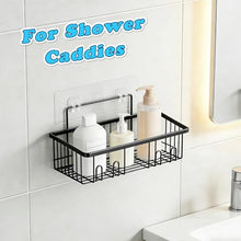 Load image into Gallery viewer, DOCMON 6 Pack Shower Caddy Adhesive Replacement, 2 Hooks Thick Shower Shelf Adhesive, Waterproof Bath Toy Storage Organizer Hooks Strips for Kitchen Racks, Bathroom Storage, Shower Basket