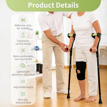 Load image into Gallery viewer, Lvyeyung Adjustable Forearm Crutches for Adults, 10-Levels Adjustable Height, Walk Easy Forearm Crutches