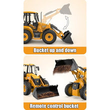 Load image into Gallery viewer, FANXMF RC Backhoe Wheel Loader 2.4G Fully Functional 1/20 Remote Control Excavator Bulldozer Back Hoe Truck Tractor Digger Heavy Duty Construction Vehicle Engineering Trucks