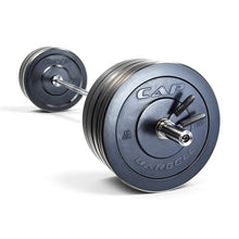 Load image into Gallery viewer, CAP Barbell 260 lb Elite Olympic Weight Set with 7ft Chrome Barbell & Black Bumper Plates