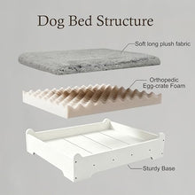 Load image into Gallery viewer, HEAVE SPROUT Elevated Dog Bed 37⅜" × 28⅜"×7⅝”, Raised Wooden Dog Bed Frame and Mattress for Large Pets up to 80lbs