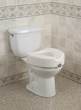 Load image into Gallery viewer, Drive Medical 12014 Premium Raised Toilet Seat with Lock, Elongated Seat, White