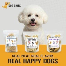 Load image into Gallery viewer, Dog Chits Cow Ears for Dogs – All Natural Cow Ear Dog Treats & Training Chews – High Protein, Low Fat – Thick Cut, Full-Sized – Dental Clean Crunch – Ideal for Medium & Large Dogs – Large, 10 Pk