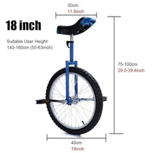 Load image into Gallery viewer, 20" Adult's Unicycle for Men/Women/Big Kids, Loads 220lbs,with Anti-Skid Alloy Rim and Pedal Adjustable Height ,Fitness Exercise(20inch)