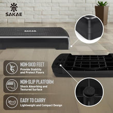 Load image into Gallery viewer, Aerobic Step Platform Set with Ankle Weights & Measuring Tape- Black