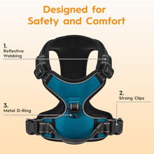 Load image into Gallery viewer, No Pull Dog Harness, No-Choke Soft Padded Reflective Dog Vest Harness with Front Clip & Top Handle, 2 Quick-Release Buckles, Adjustable for Small Medium Large Dogs