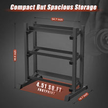 Load image into Gallery viewer, 3-Tier Dumbbell Rack, 1100LB Capacity Adjustable Weight Rack for Home Gym-(Rack Only)