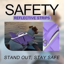 Load image into Gallery viewer, Dogcheer Dog Shark Life Jacket with Extra Foam, High Buoyancy Dog Life Vest with Rescue Handle for Swimming Boating, Reflective Adjustable Puppy Swim Vest for Small Medium Large Dogs, Purple - XL