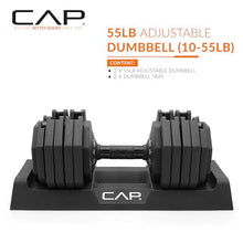 Load image into Gallery viewer, CAP Barbell 55 lb Pair of Adjustable Dumbbells with Full Rotation Black Handle