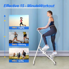 Load image into Gallery viewer, Stair Stepper for Home Gym, Foldable Vertical Climber Workout Machine, Full Body Cardio Machine with Adjustable Handles, LCD Monitor (White)