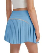 Load image into Gallery viewer, DOCUMO Pleated Skirts for Girls with Pocket Shorts Girls Athletic Golf Tennis Skorts Hight Waisted Skirts for Running Casual (Light Blue, Small)