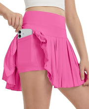 Load image into Gallery viewer, DOCUMO Pleated Skirts for Girls with Pocket Shorts Girls Athletic Golf Tennis Skorts Hight Waisted Skirts for Running Casual (Hot Pink, Medium)