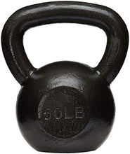 Load image into Gallery viewer, Amazon Basics Cast Iron Kettlebell for Strength Training, Textured Wide Handle, 50 Pounds, Black