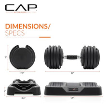 Load image into Gallery viewer, CAP ADJUSTABELL® 55 lb Pair of Adjustable Dumbbells with Contoured Full Rotation Handle