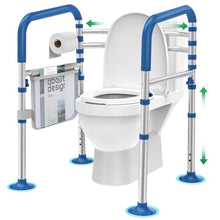 Load image into Gallery viewer, Loyoda Toilet Safety Rails for Seniors,Adjustable Toilet Handles for Elderly and Disabled (350 Lb),Foldable Toilet Rails Fit Most Toilets