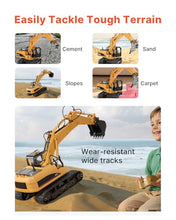 Load image into Gallery viewer, VEVOR Remote Control Excavator Toy 15 Channel 3 in 1 Remote Control Digger with Metal Shovel 1:14 Scale RC Excavator with Light & Sound Full Functional Construction Vehicles for Kids 2 Batteries