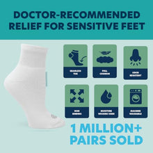 Load image into Gallery viewer, Doctor's Choice Diabetic Socks for Women, Non Binding Extra Wide Quarter, Seamless Toe, Loose Fit, Cushioned Support, Neuropathy Relief, Wide Toe Box, Swollen Feet, 4 Pairs 9-11, Medium (White)