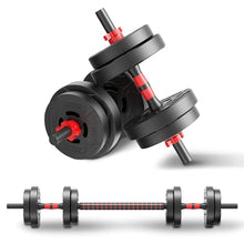 Load image into Gallery viewer, Fitvids 40lbs 2in1 Adjustable Dumbbell Set, Multi-Functional Changeable Dumbbell and Barbell Set
