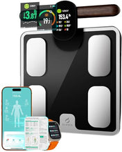 Load image into Gallery viewer, CLORIS Digital Smart Scale FSA&HSA Eligible for Body Weight Fat BMI Muscle Mass 28 Body Composition Measurement Health Analyzer 8 Electrodes with App Bluetooth, Full-Color TFT LCD