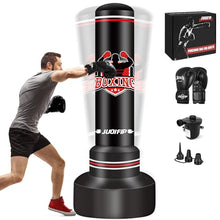 Load image into Gallery viewer, Heavy Punching Bag with Stand Adults Teens,70" Freestanding Boxing Bags Kicking Bag Heavy Bag with Boxing Gloves and Electric Air Pump, Kickboxing Training Equipment Bags Thai Fitness Karate
