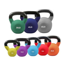 Load image into Gallery viewer, RitFit Neoprene Coated Kettlebell Weight Set, Solid Cast Iron, 190LB (5+10+15+20+25+30+40+45 LB)