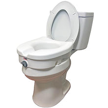 Load image into Gallery viewer, Carex Health Brands Carex E-Z Lock Raised Toilet Seat, Adds 5 Inches to Toilet Height, Elderly and Handicap Toilet Seat with Handles