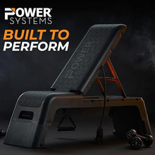 Load image into Gallery viewer, Power Systems Step Bench & Weight Bench | Aerobic Platform & Plyo Box for Cardio, Strength | Commercial Grade Full Body Home Gym Stepper | Adjustable Multifunctional Deck & Resistance Band Clips