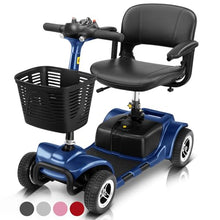 Load image into Gallery viewer, Vive 4 Wheel Mobility Scooter - Electric Powered Wheelchair Device - Compact Heavy Duty Mobile for Travel, Adults, Elderly - Long Range Power Extended Battery with Charger & Basket