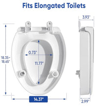Load image into Gallery viewer, SAMODRA Raised Toilet Seat Riser, White, 3 Inch High Elevated Toilet Seat for Seniors, Soft Close, Easy Install & Clean (Elongated)