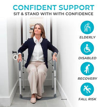 Load image into Gallery viewer, Stander Wonder Toilet Safety Rails for Seniors, Adjustable Detachable Toilet Frame with Padded Handles for Elderly Adults, Foldable Handicap Support Rail with Footrest, Fits Any Toilets