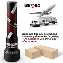 Load image into Gallery viewer, LEKÄRO Punching Bag 70" with Boxing Gloves, Heavy Boxing Bag with Stand for Adult Teens, Kickboxing Bag for MMA Muay Thai Fitness (Black red)