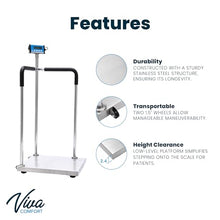 Load image into Gallery viewer, VivaComfort Medical Grade Digital Scale with Handles for Elderly, Bariatric Physician Scales, 660 lb / 300 kg Weight Capacity
