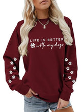 Load image into Gallery viewer, BEJUYOE Sorry I'm Late I Saw A Dog Sweatshirt Women Funny Dog Lover Shirt Casual Crew Neck Long Sleeve Pullovers Lightweight