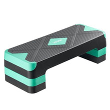 Load image into Gallery viewer, VEVOR Aerobic Exercise Step Platform, 28-Inch Workout Aerobic Stepper, Height Adjustable Fitness Training Step Deck Trainer with 4 Risers, Non-Slip Surface Bench for Home Gym Cardio Strength, Green