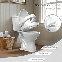 Load image into Gallery viewer, Aünsffer Raised 2.91'' Toilet Seat Elongated, Toilet Seat Riser for Elderly, Soft Close & Quick Release, Oblong 18.5inch Compatible Size, PP Material, 2 Years Support