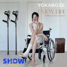 Load image into Gallery viewer, YOKABOZE Forearm Crutches for Adults Foldable Knee Patients Mobility aids for Children and Seniors (Black Pro)