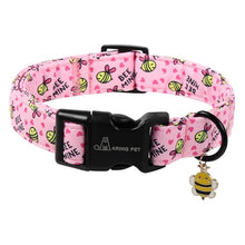 Load image into Gallery viewer, ARING PET Bee Dog Collar, Cute Spring Summer Pink Yellow Honeybees Pet Collars for Puppy Small Medium Large Boy Girl Dogs-M